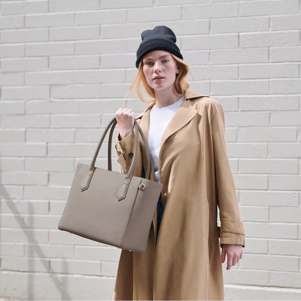 Dagne Dover Signature Tote in Light Gray